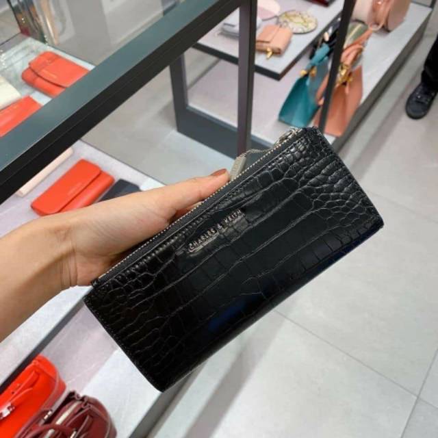 7.7 SALE | CK Mini Croc-Effect Wristlet Wallet
