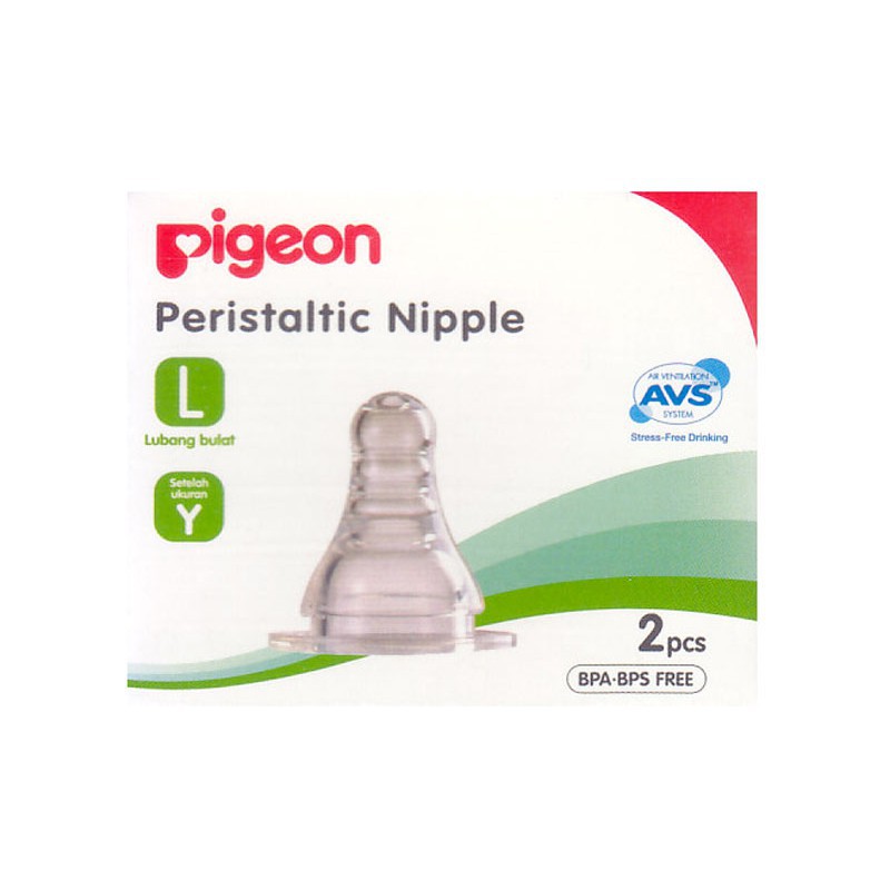 Pigeon Peristaltic Slim Neck Nipple L - 2 pc