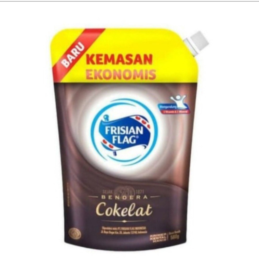 

Frisian Flag Kental Manis Cokelat Pouch 545gr Susu SKM Bendera coklat