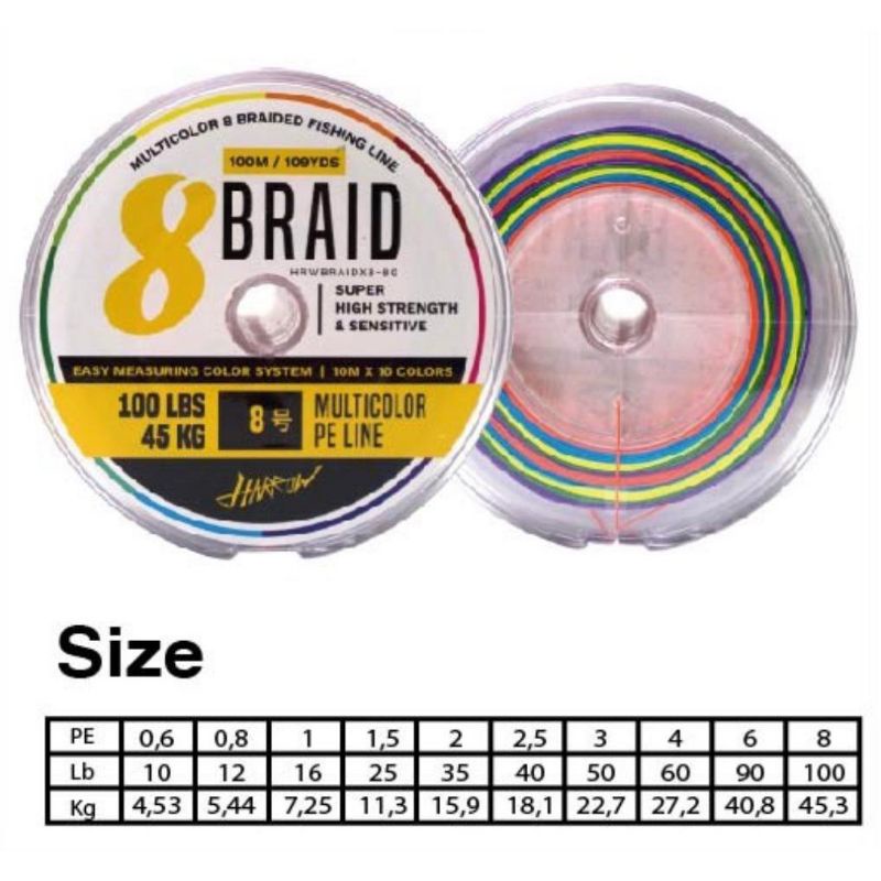 PE Harrow X8 Braid multicolour