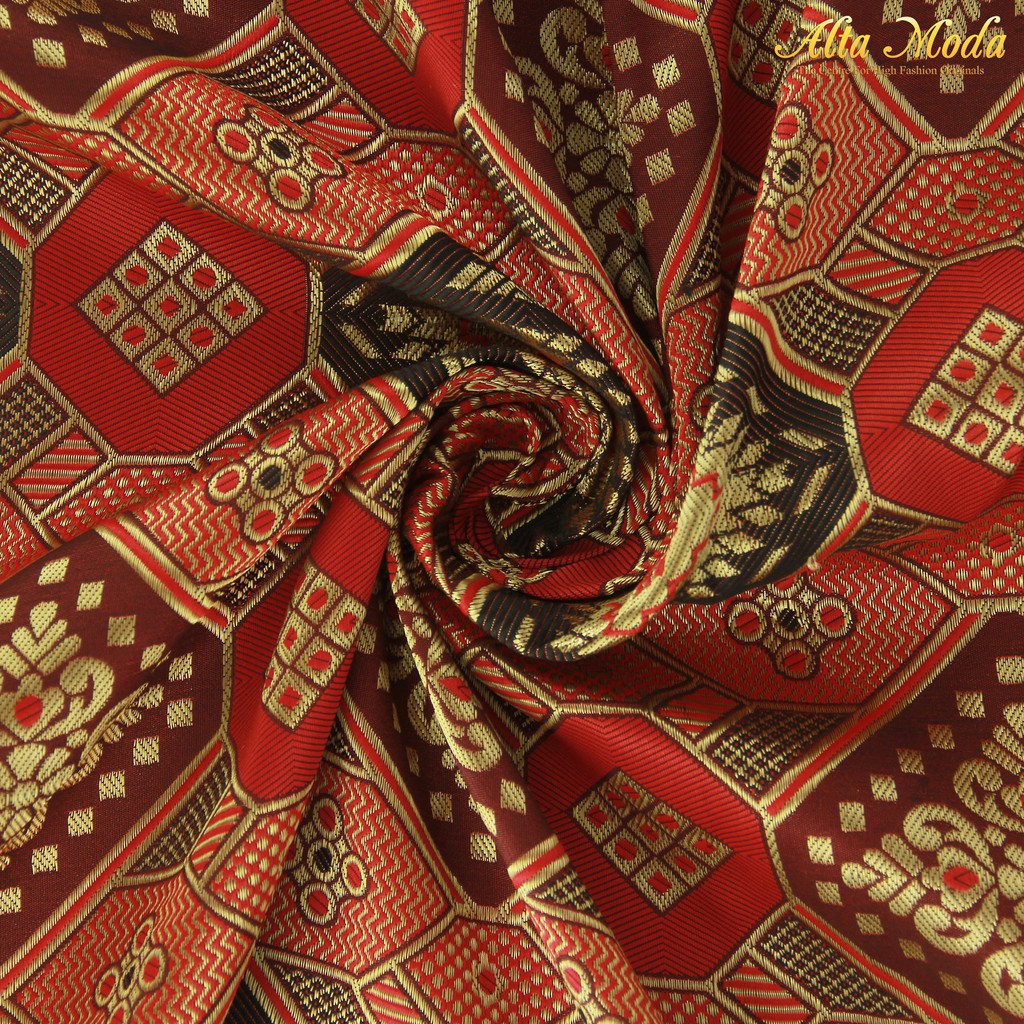 

Alta Moda Songket Motif Palembang Orange Mix Benang Gold (1M)
