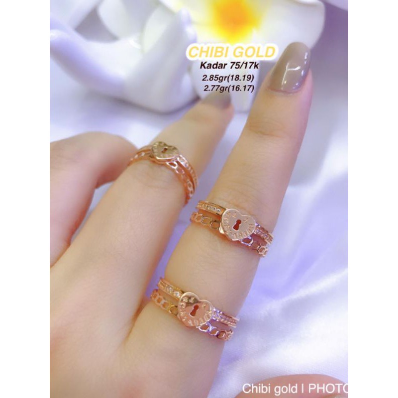 CHIBIGOLD - Cincin emas asli love 75285277 #chibigold