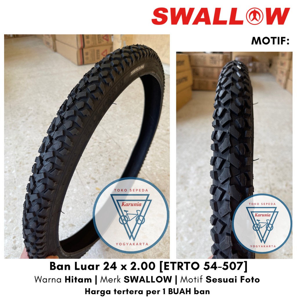 Ban Luar Swallow 24 x 2.00 (ETRTO 54-507) | Ban Sepeda MTB 24"