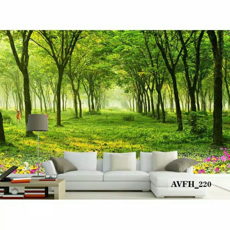 WALLPAPER PEMANDANGAN ALAM | WALLPAPER CUSTOM MOTIF HUTAN | WALLPAPER 3D MURAH