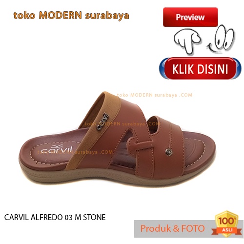 CARVIL ALFREDO 03 M STONE sandal pria sandal sopan casual slide