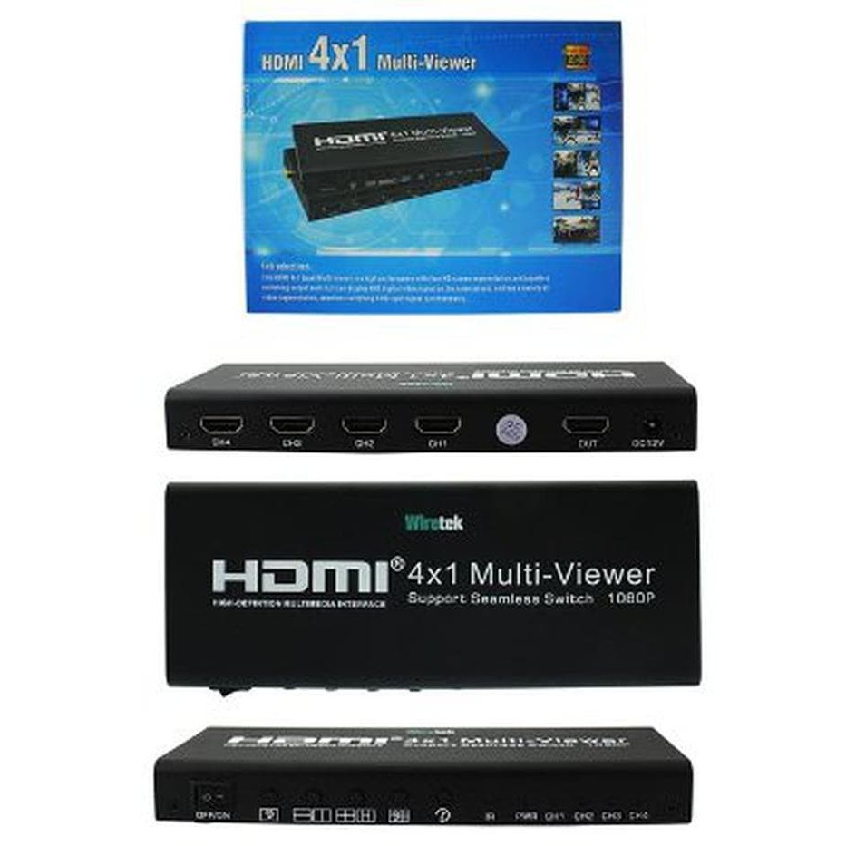 Wiretek HDMI 4x1 Multiviewer Seamless 1080p