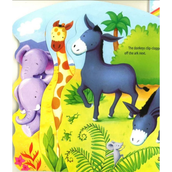 noah and the animals open door board book flip over hard cover buku cerita Alkitab Bible anak Nuh