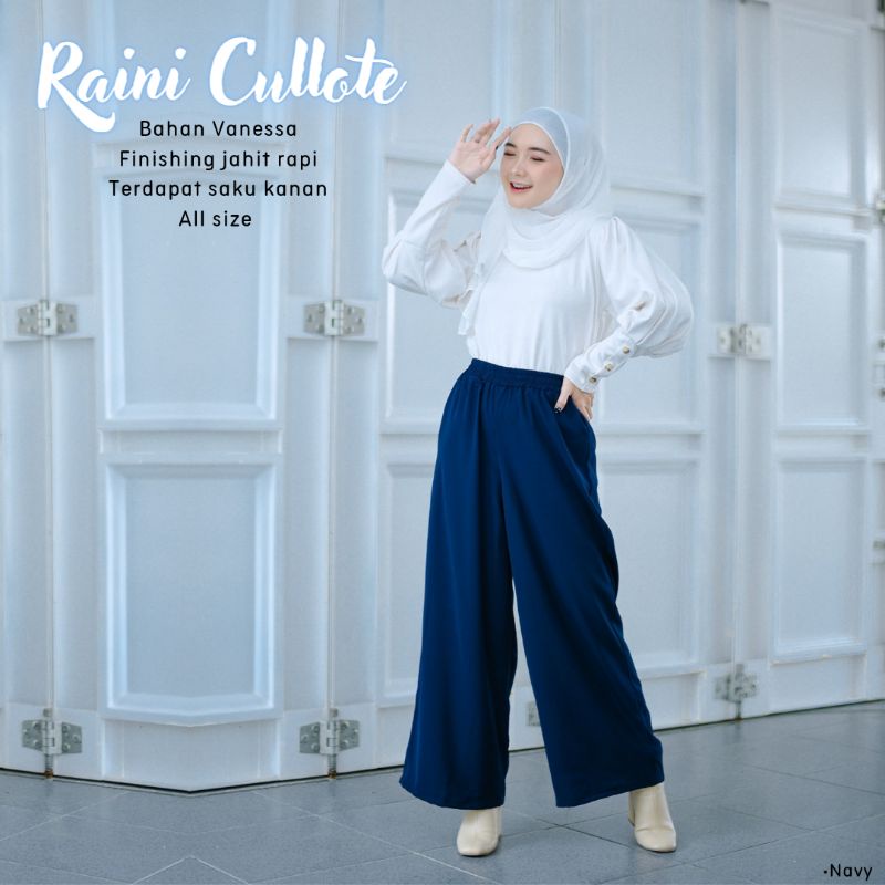 New - Celana/Kulot Pants Panjang Polos - Raini Cullote - Bahan Vanessa - All size fit to L