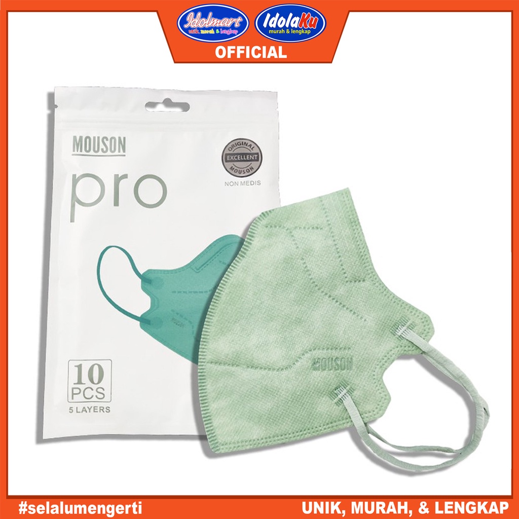 IDOLMART Masker KN95 Warna Mouson Pro 5ply isi 10pcs Surabaya