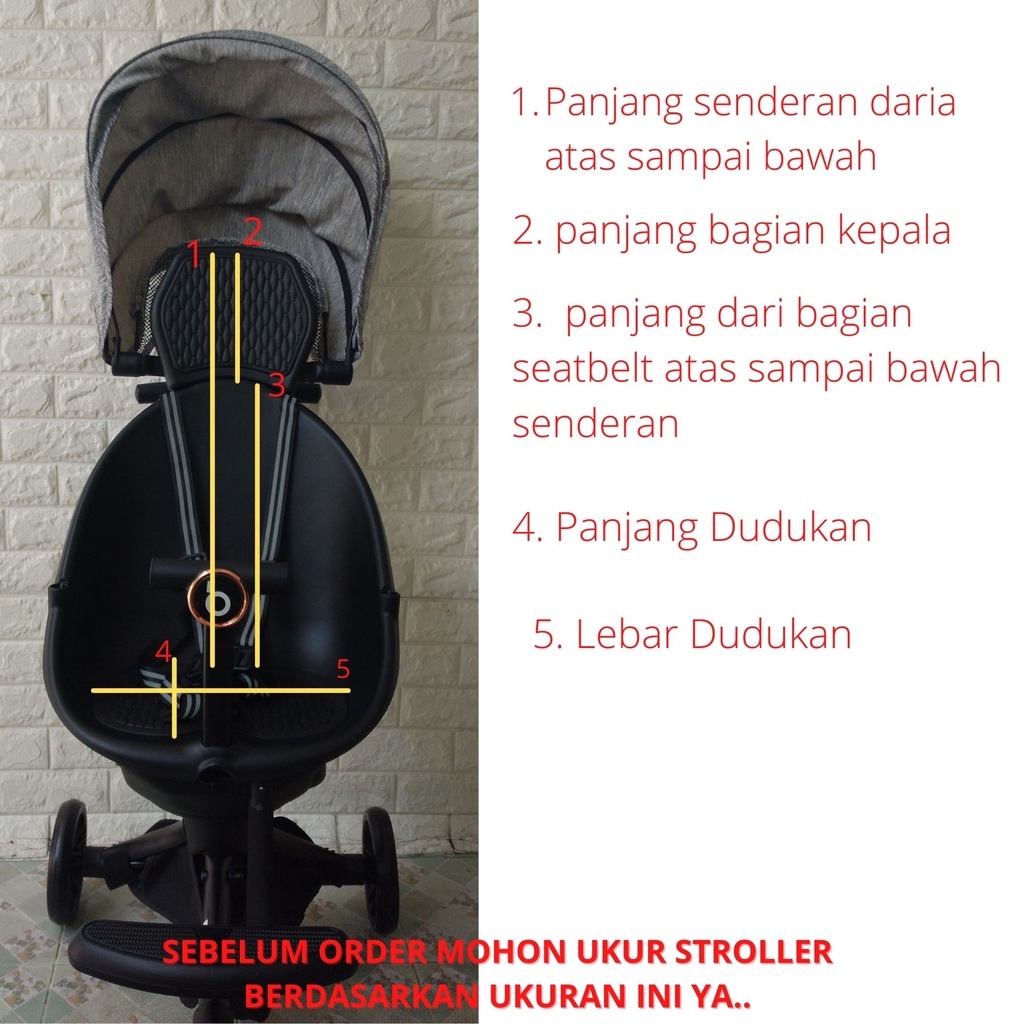 Alas Stroller Pad EGG 55 POOH STARRY CVC - Alas Stroller TANPA TALI SEATBELT Telur Akachan Kereta dorong bayi fit to baobaohao v1 v2 v5 v8 / Egg / Baby Elle Rider Labeille City 8871 Egg 8870