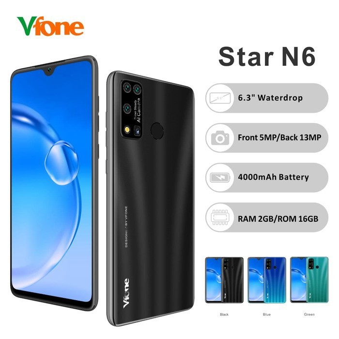 VFONE STAR N6 2/16 RAM 2GB rom 16GB GARANSI RESMI