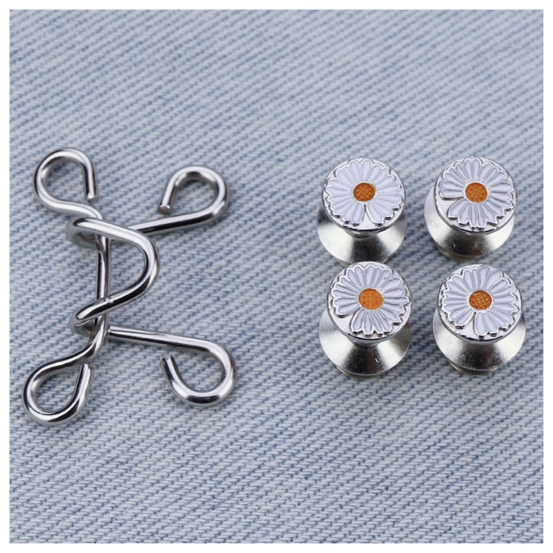 Magic789 1 Set Adjustable Jeans Instant Buttons No Sew Detachable Pants Waist Button Replacement Buckle