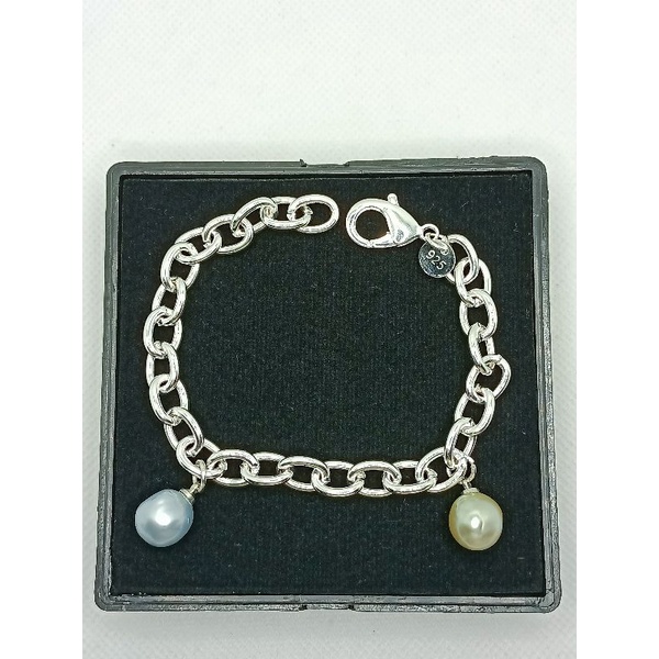 Gelang silver 925 mutiara laut barok | gelang perak mutiara laut |mutiara asli lombok
