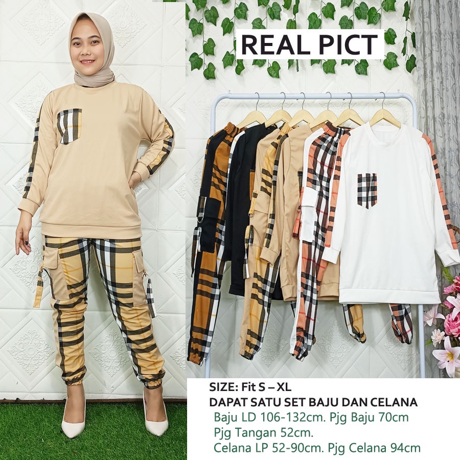 SETELAN POCKET BURRBERRI BAJU DAN CELANA GL FASHION