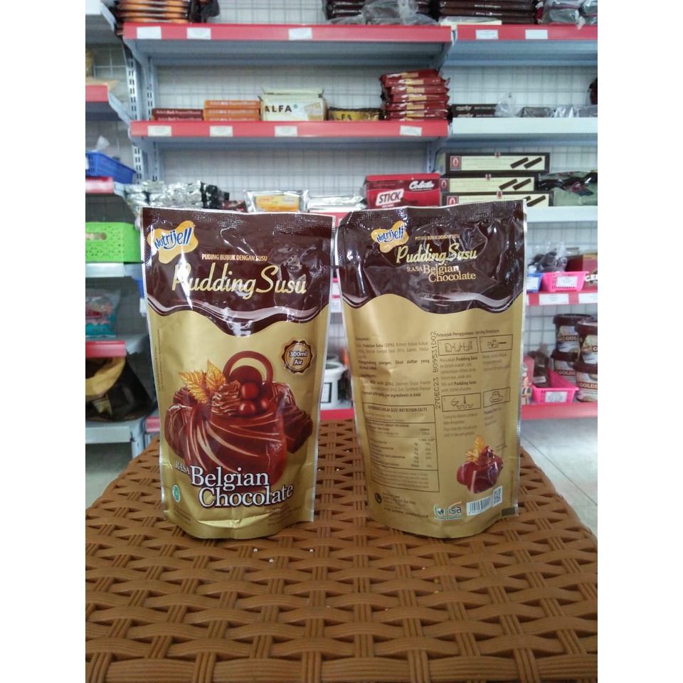 

Nutrijell / Nutrijel Pudding / Puding Susu Belgian Chocolate / Coklat 130GR