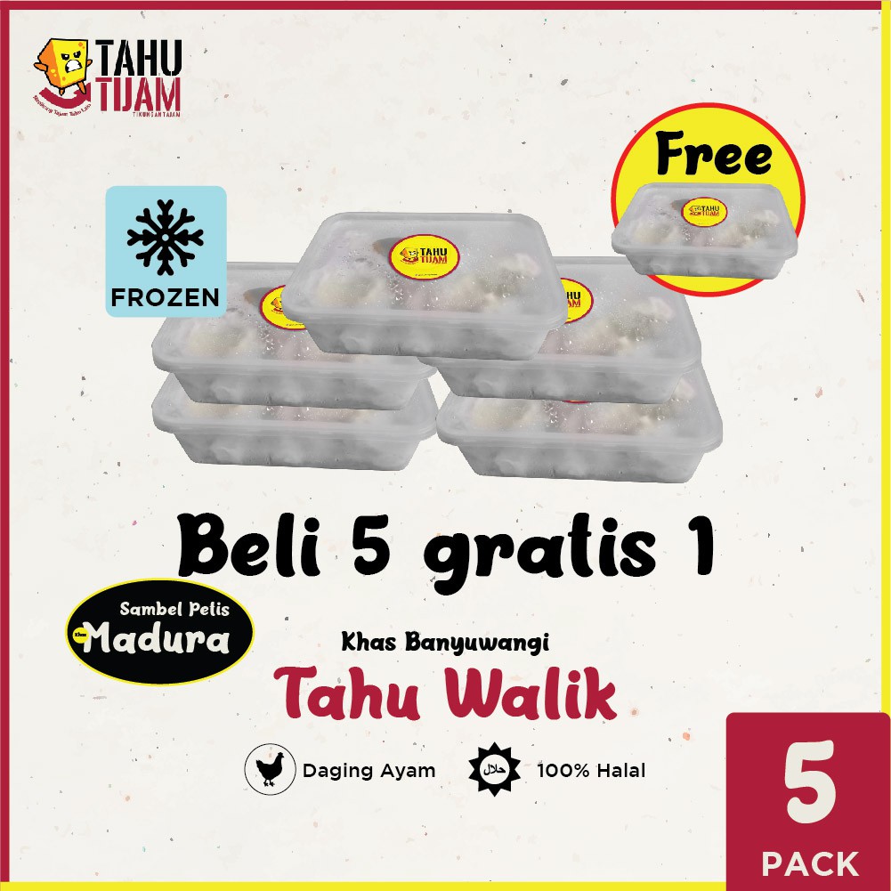 

Tijam Tahu Walik Khas Banyuwangi FROZEN - GORENG 5 PACK + 1 PACK