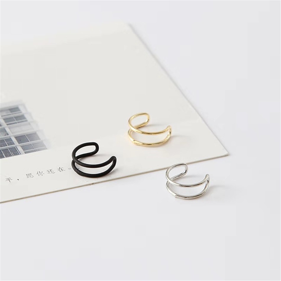 [1 PCS] Fashion Stainless Steel Klip Telinga / Anting Pria Wanita Model Klip On Cuff
