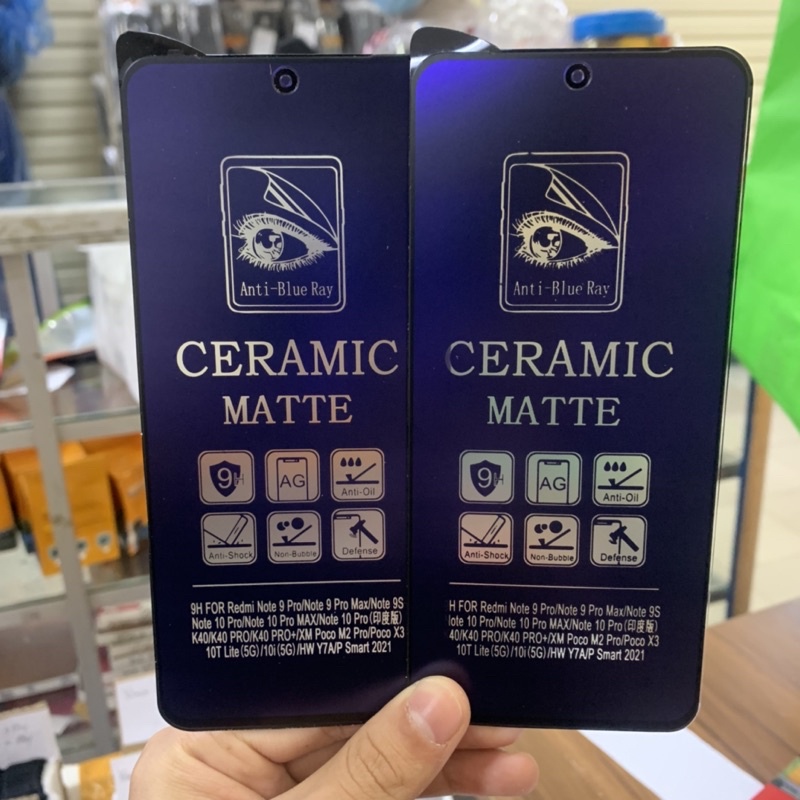 NEW Ceramic Glass Redmi Note 9 Pro Redmi Note 10 Pro New - Matte Anti Blue Ray Screen Protector - UA - A/B