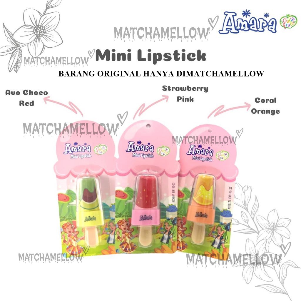 ❄️MATCHA❄️ AMARA MINI LIPSTICK - KOSMETIK UNTUK ANAK-ANAK BPOM ORIGINAL