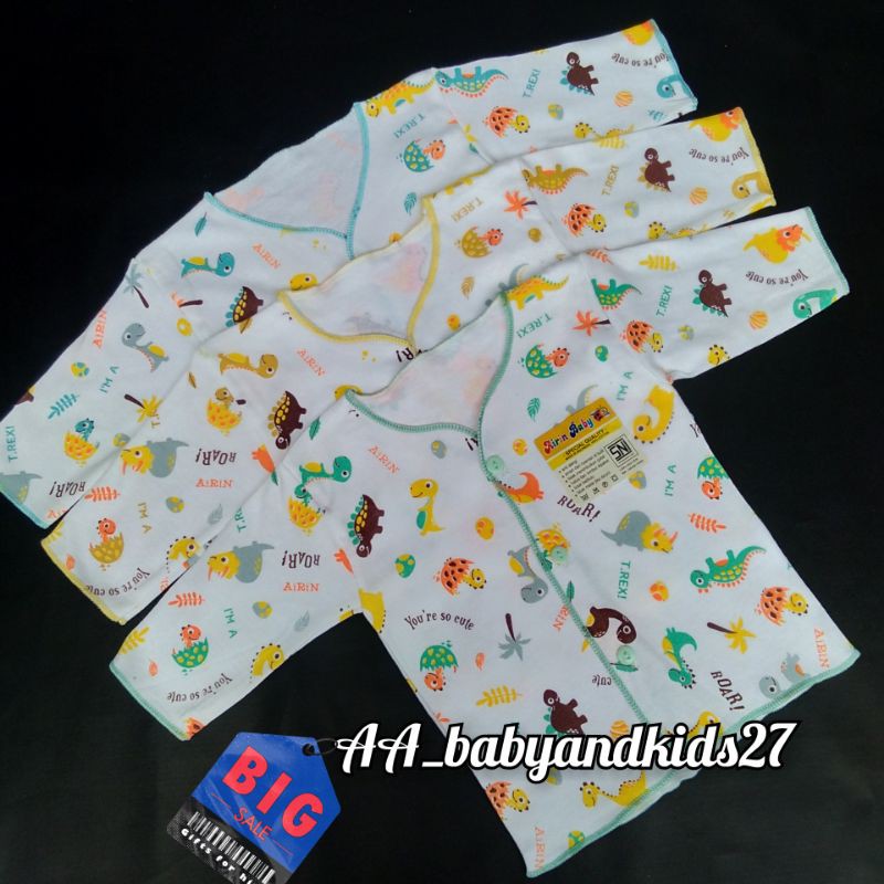 3PC AIRIN BAJU BAYI NEWBORN LENGAN PANJANG MOTIF PRINT LEMBUT DAN SNI