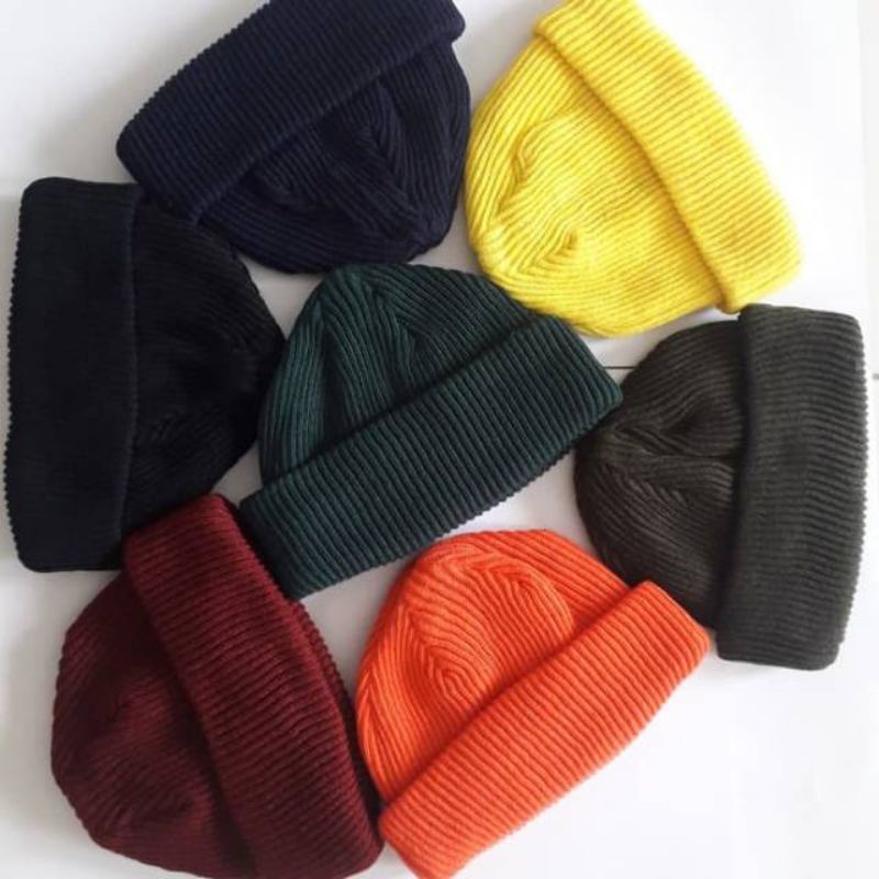 Topi Kupluk Rajut Beanie Hat Short Pria Wanita Dewasa Gratis Bordir Nama