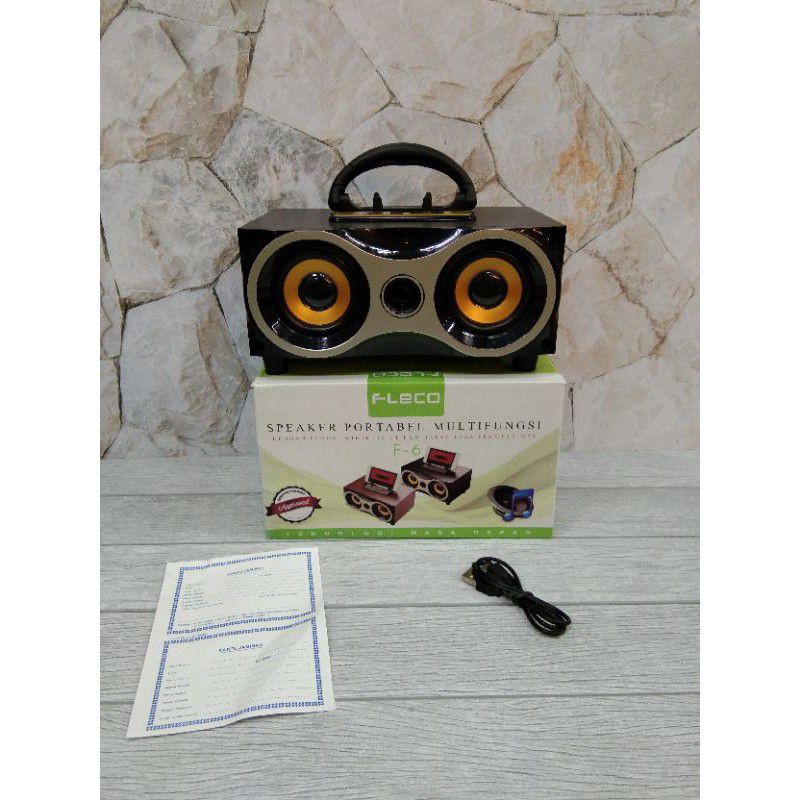 speaker portable bluetooth Fleco F-6 BT/FM Radio /memory/USB super bass/fleco f-6 mirip ms 4020