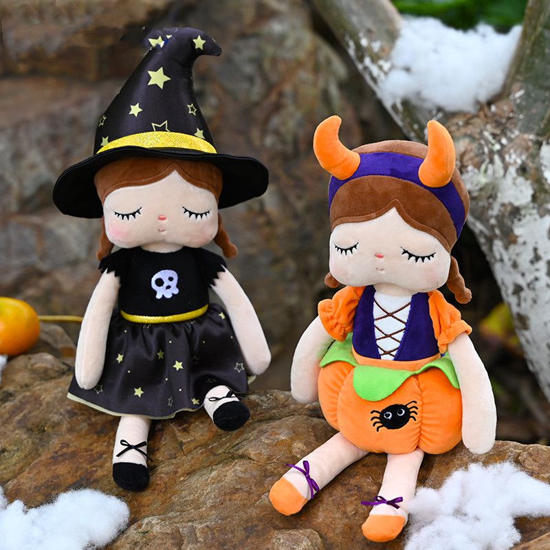 Halloween Decoration Witch Pumpkin Doll Plush Toys Cute Girl Stuffed Toys