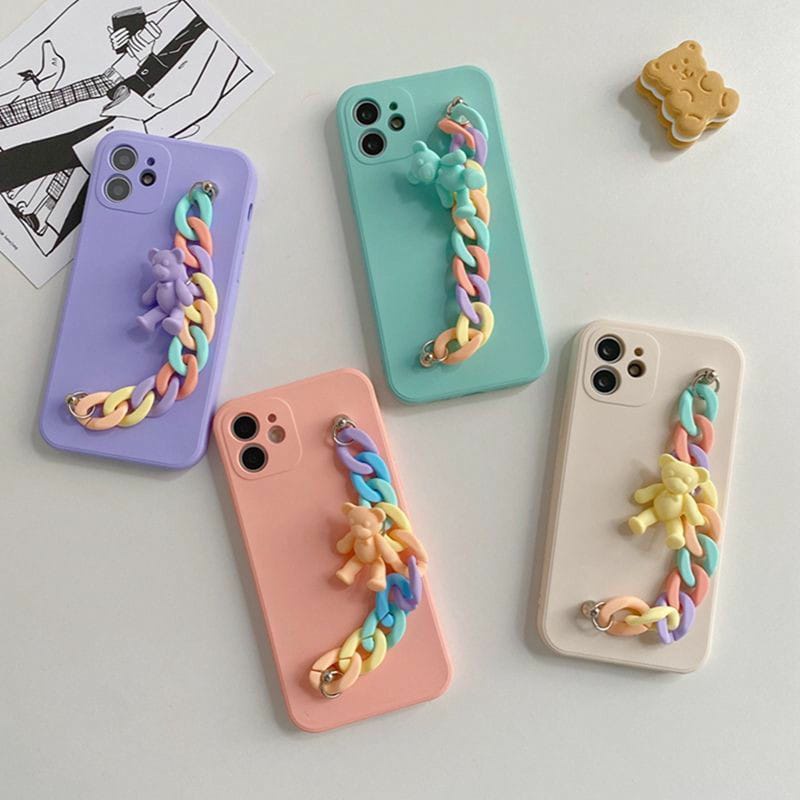 Softacse Silicon Macaron (BEAR) Vivo VIVO Y12 Y15 Y17 Y20 Y12s Y30 Y50 Y20s Y30s Vivo Y91C Y91 Y93 Y