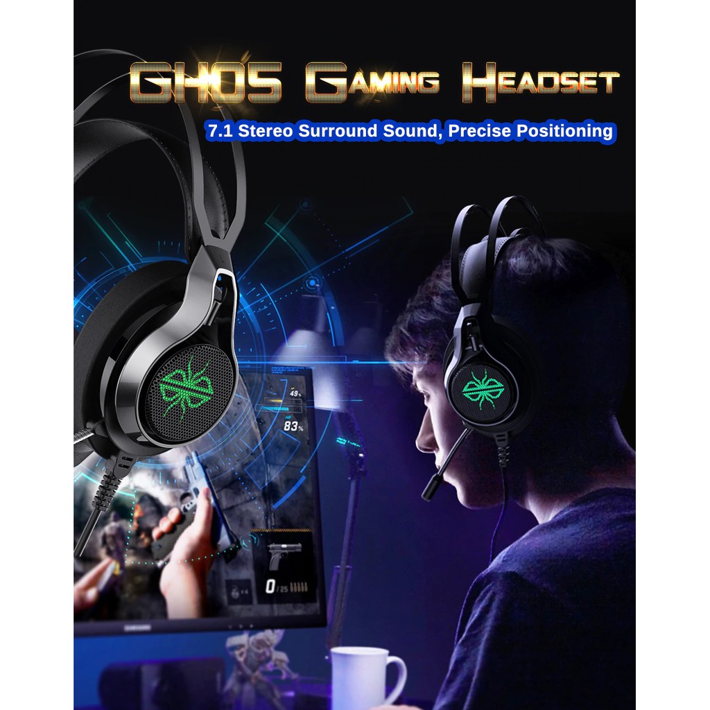 DACOM GH05 - Wired Gaming Headphone with Virtual 7.1 Surround Sound - Headphone Gaming dari DACOM