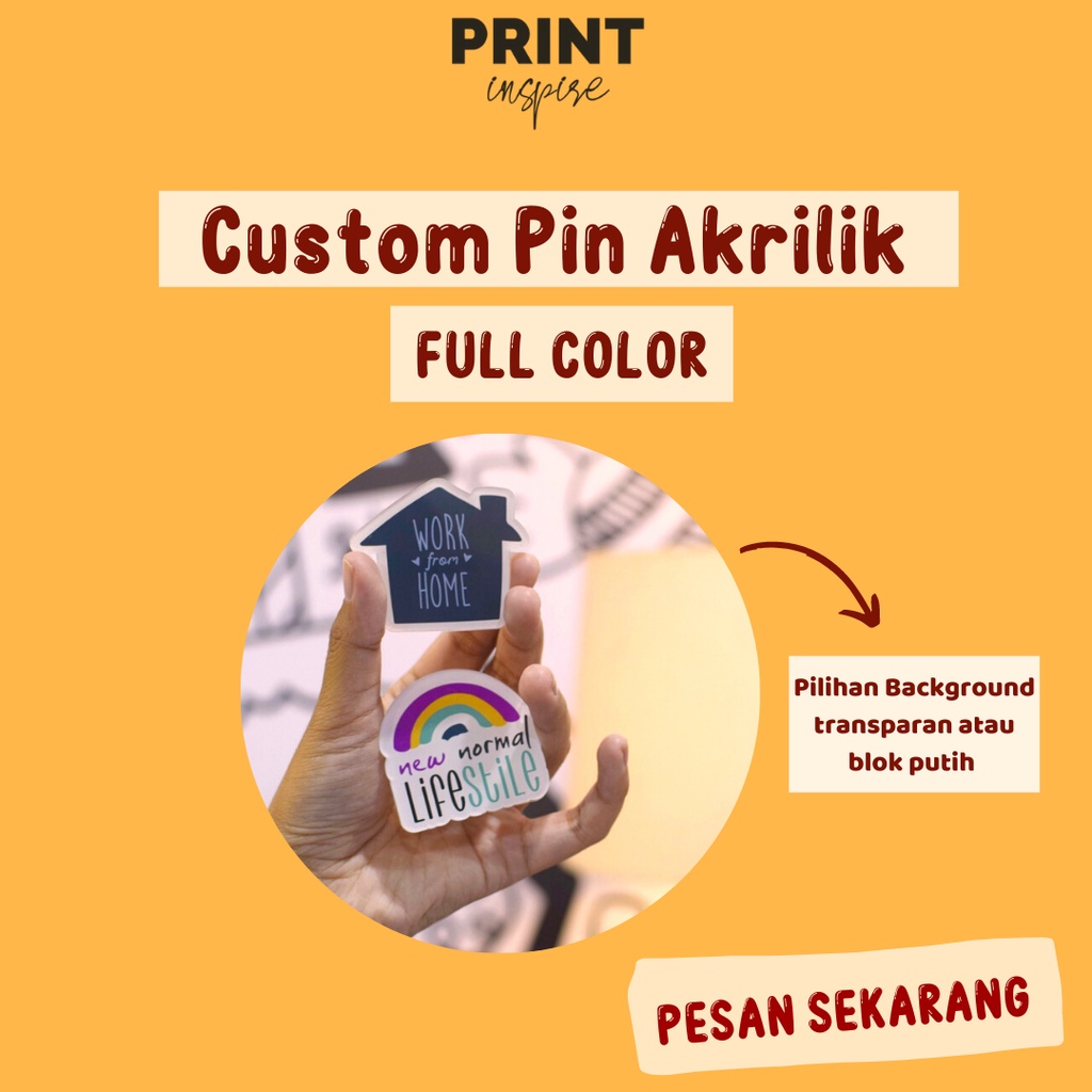 Pin Akrilik Custom/ Cetak Pin Akrilik TERMURAH