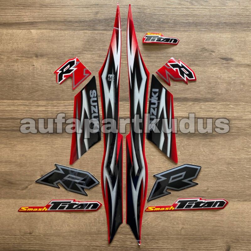 Stripping strip stiker sticker lis polet body Suzuki Smash R Titan thn.2011 Merah striping les smash