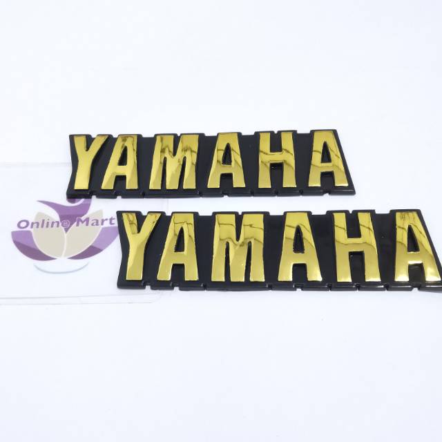 Emblem tangki RX king tulisan Yamaha gold