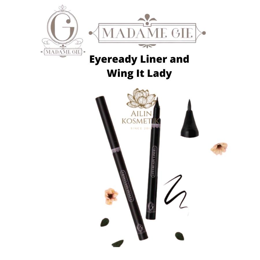 MADAME GIE Eyeready Liner and Wing It Lady | Eyeliner Waterproof Eye Liner Spidol by AILIN