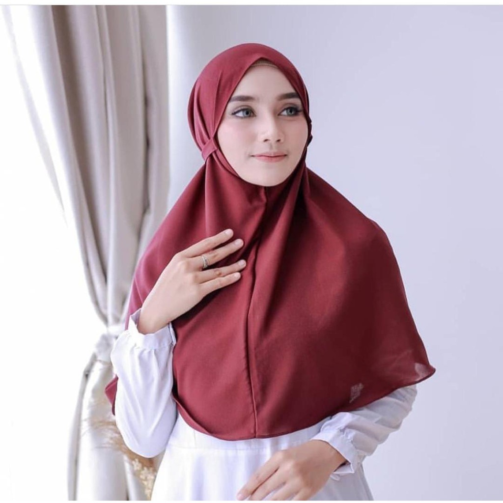 AISYAH BERGO NON PET HIJAB JILBAB KHIMAR INSTANT BERGO KERUDUNG SEGIEMPAT