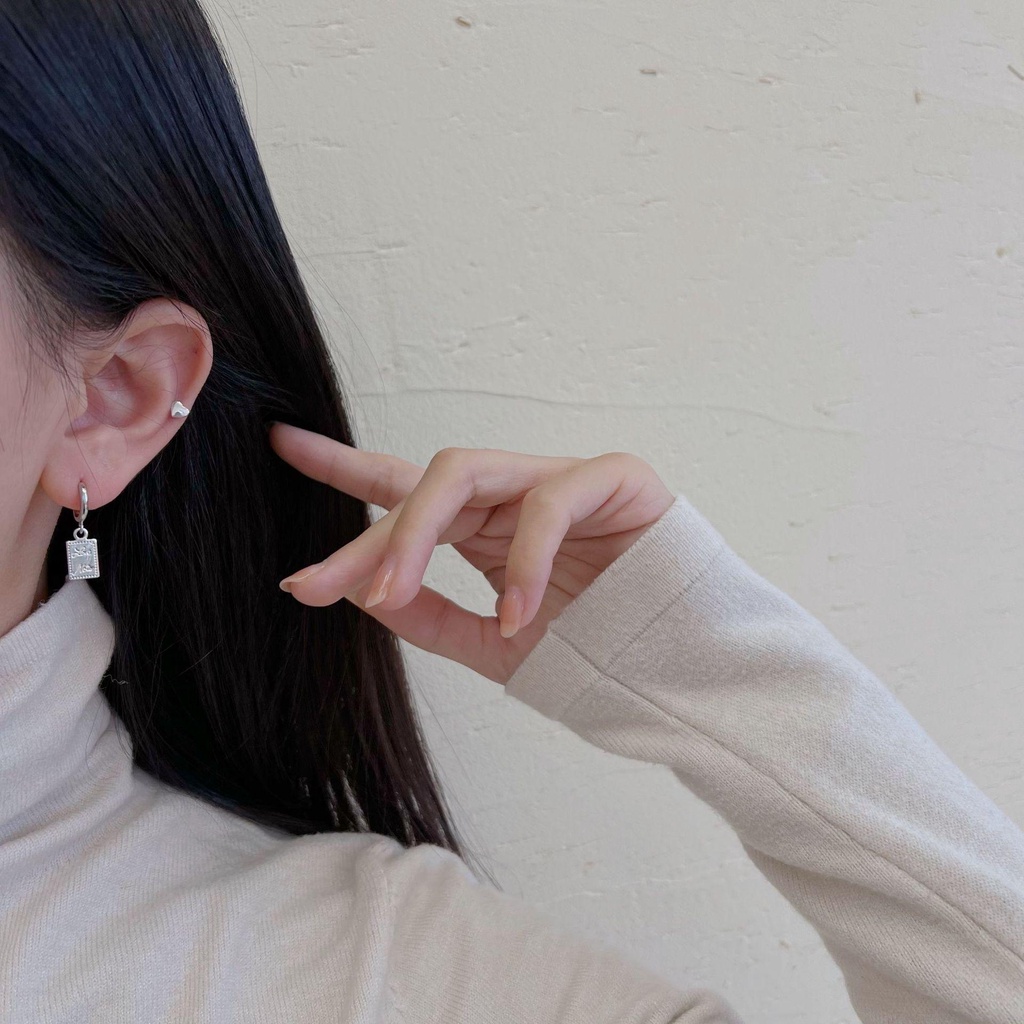 Agustina set Anting Wanita 6 Pcs Warna Silver Gadis Hadiah Aksesoris Pesta Perhiasan Telinga Alloy Gaya Punk Anting Korea