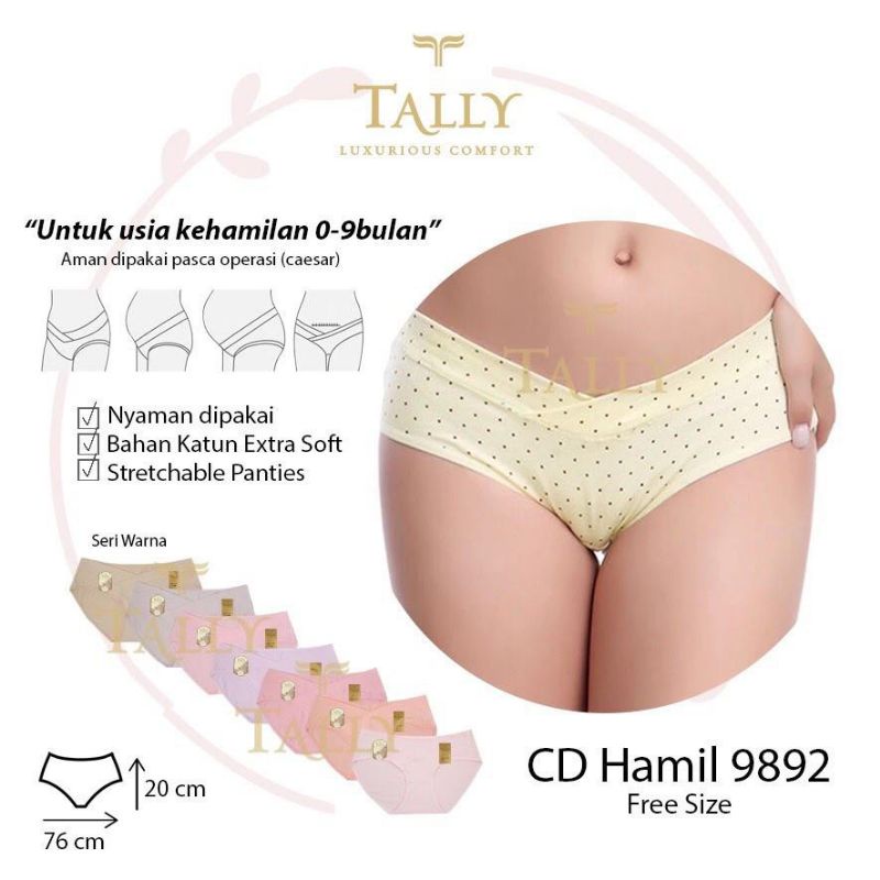 TALLY CD CELANA DALAM HAMIL 9892 I MODEL HIPSTER | FREE SIZE