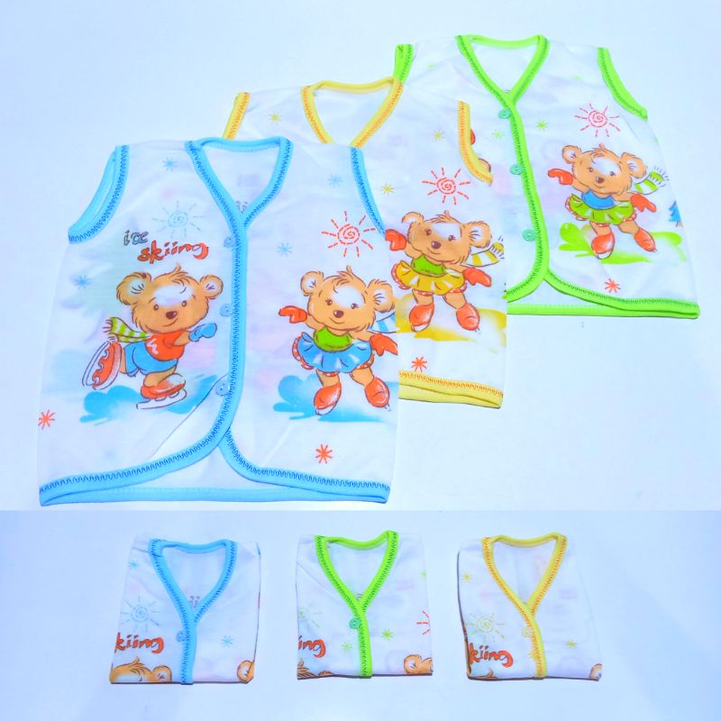 1lusin Atasan Baju Bayi Tanpa lengan Baju Bayi Kutung Yukensi Baby Newborn perlengkapan bayi murah Grosir Baju Bayi