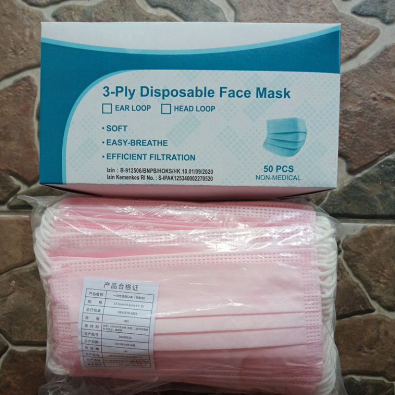 MASKER PINK MASKER MURAH MASKER 3PLY MASKER 3LAPIS MASKER PINK