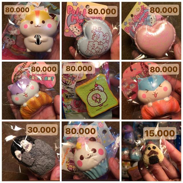 Flashsale squishy|Poli mascot poli heart mac poli croisant ibloom toast fuwakyun panda deco squishy