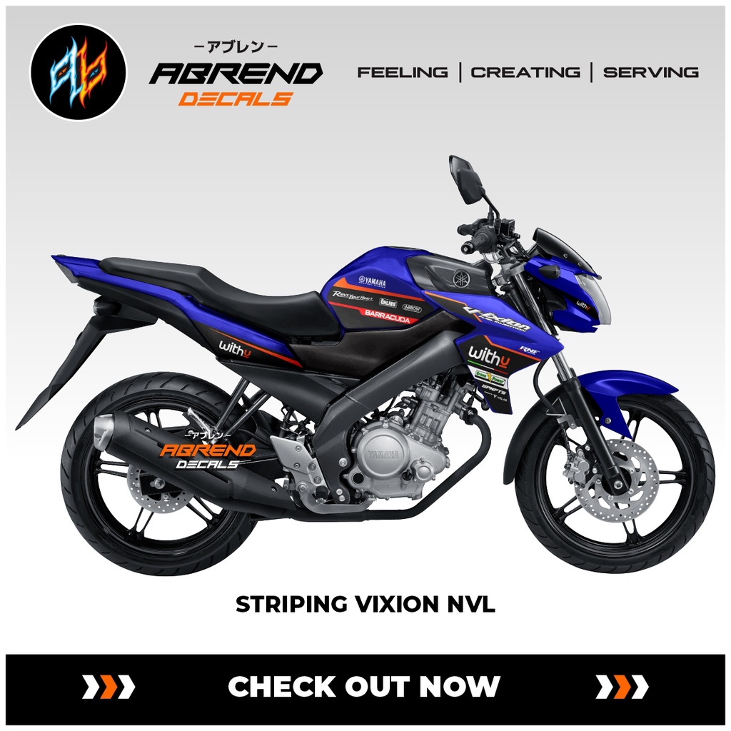 Striping Yamaha Vixion NVL Livery RNF Withu / Stiker Motor Vixion Baru / Stock Decals