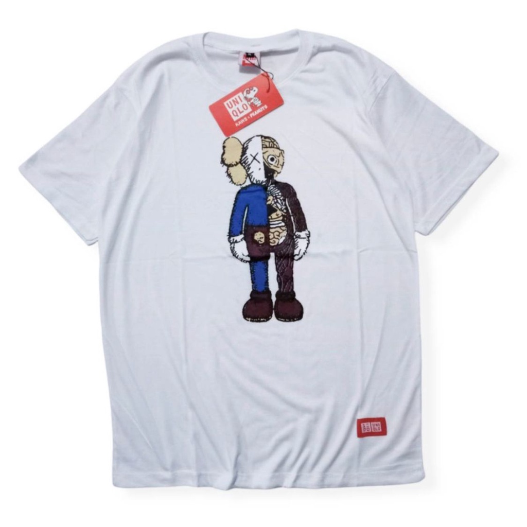 T SHIRT KAOS KAWS X UNIQLO CLEAN SLATE PUTIH PREMIUM AUTHENTIC TERLARIS