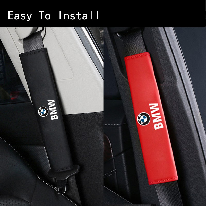 Car Seat Belt Cover Universal Leather Safety Belt For Cars Auto Shoulder Protector Strap Pad Cushion Cover For F30 E46 F10 E90 G20 E36 E39 E30 G30 E92 F20 X6 X1 X5 Z4 M3 X3 X4 5 7 Series 320I 218I 520I 530I 528I M2 730LI 740LI