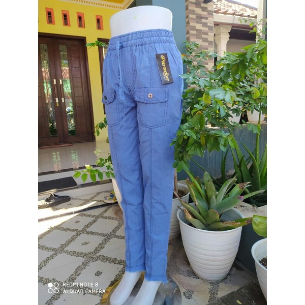 BAWAHAN WANITA CELANA BEGGY PANS GREY SEMI JEANS JUMBO BB 50-70 TERMURAH-boy friend kncing