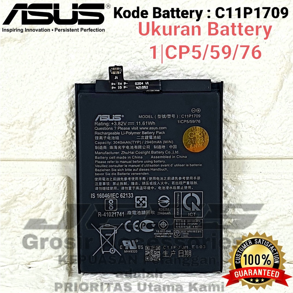 Baterai Asus Zenfone Live L1 ZA550KL C11P1709 Battery Original Zenfone Lite L1 X00RD Batre Zenfone Live L2 ZA551KL