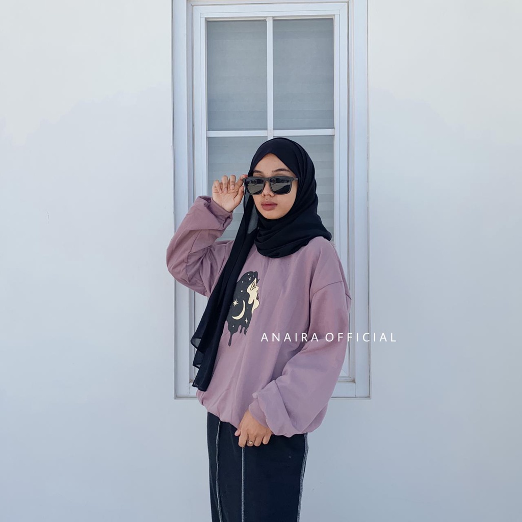 SWEATER WANIITA MOON ANAIRAOFFICIAL SWEATER OVERSIZE WANITA SWEATER CEWEK SWEATER OVERSIZE CEWEK CREWNECK CEWEK CREWNECK WANITA