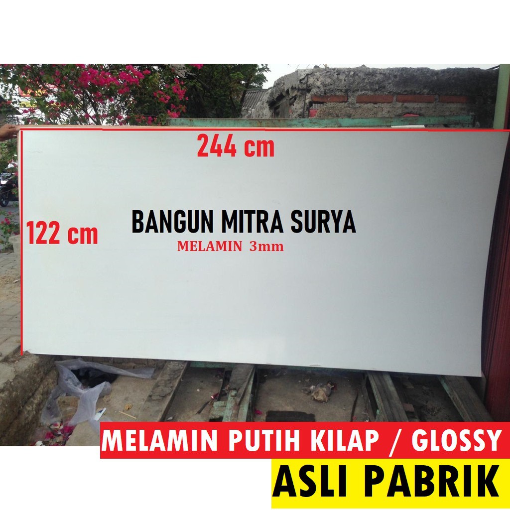 Melamin Triplek Putih Glossy Kilap 3mm Uk 122x244 Papan Triplek Kayu PVC Kuat