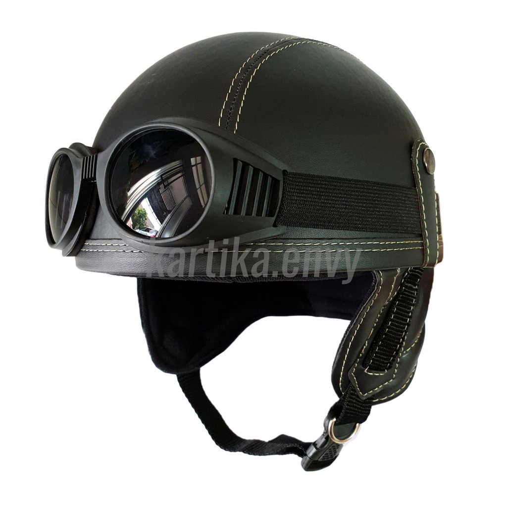 Club Helm Kulit Retro Casual Untuk Remaja