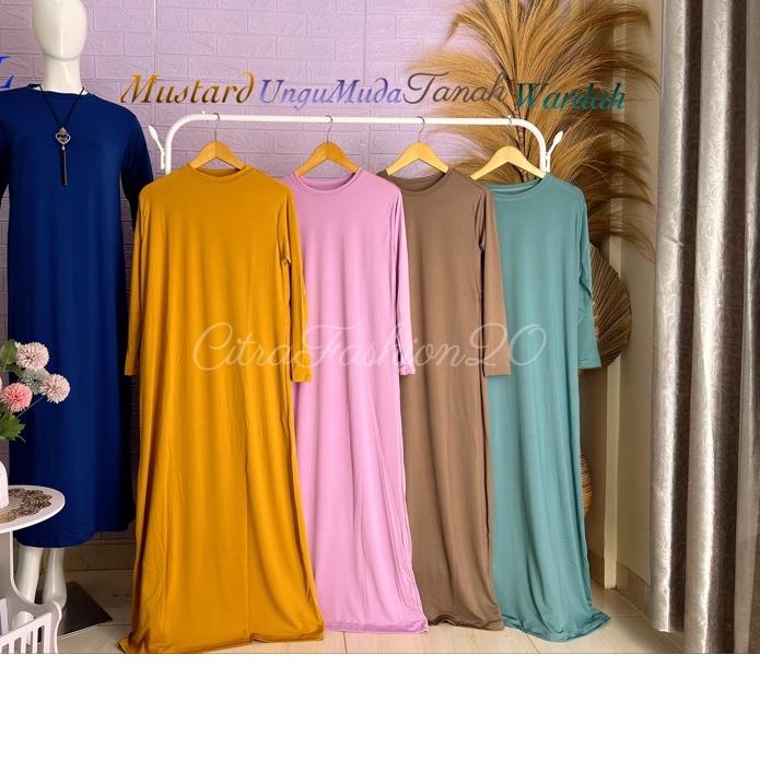 GAMIS MANSET LENGAN PANJANG | GAMIS MANSET DALAMAN JERSEY PREMIUM