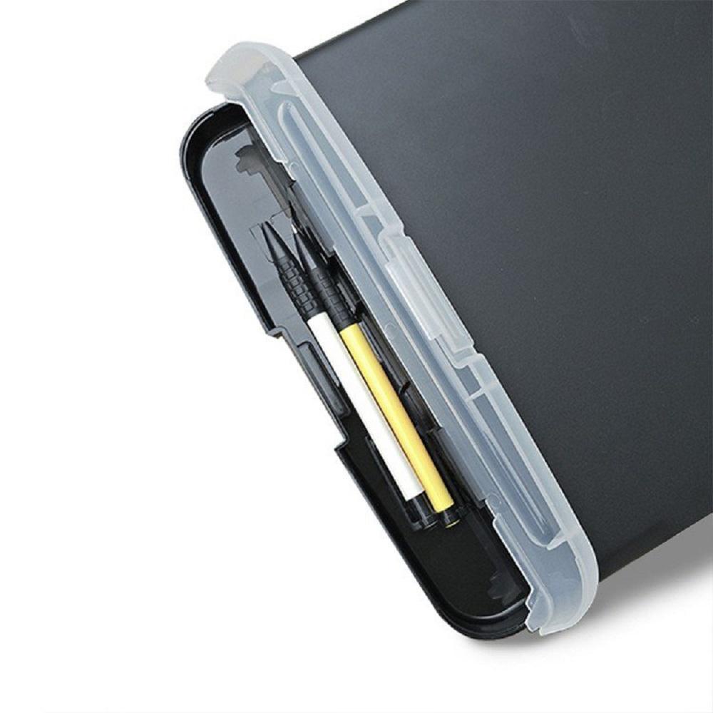 QUINTON Clipboard Box Portable File Plastik Organizer Tempat Pulpen Dengan Penyimpanan Slimcase Box Multifungsi