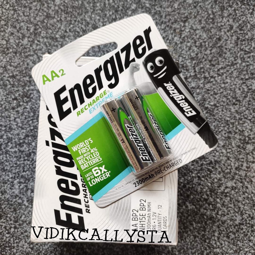 BATERAI ENERGIZER RECHARGE EXTREME A2 A3 AA AAA HR6 HR03 ISI ULANG CAS ULANG